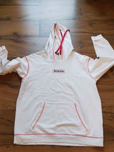 White Hoodie with Red Accents