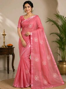Beautiful organza silk Embroidered Saree