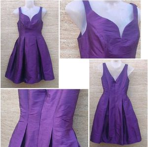 Elegant Purple A-line V-Neck Dress