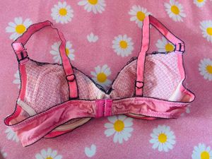 Lace Trimmed Pink Bra