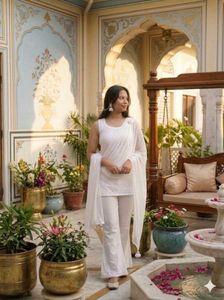 🎀White Chikankari Kurta(CUSTOMIZABLE)