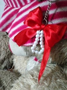 Red Bow &amp; Pearl Keychain combo of 3