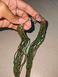 Boho Green Beaded Necklace