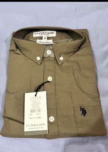 U.S. Polo Assn. Men's Brown Button-Up Shirt