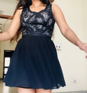 Sexy Lace Pleated  Mini Dress