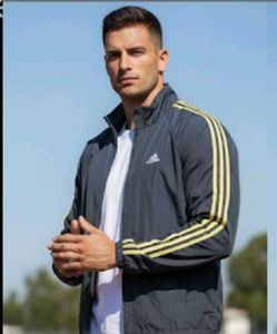 Adidas Track Jacket - Grey &amp; Yellow