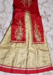 Red &amp; Gold Embellished Indian Dress