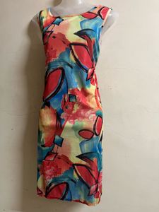 Price Drop Abstract Print Sleeveless Dress