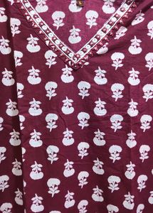 Maroon Kurta Set with chiffon dupatta