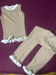 Like new Ruffled Tank Top &amp; Flare Pants Set