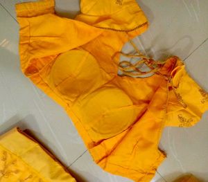 Stunning Yellow Embroidered Lehenga Choli