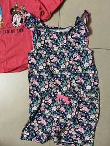 Cute Girls' Disney T-Shirt &amp; Floral Romper Set
