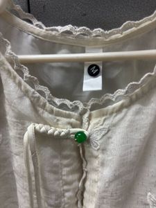 Pinteresty cream colour Butterfly Embroidered top