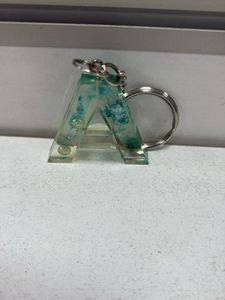 Resin Initial 'A' Keychain