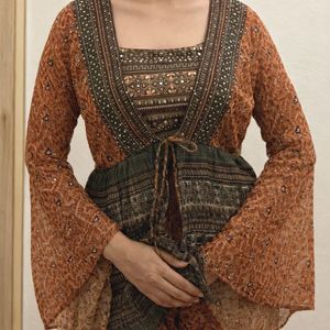 Ethnic Crop Top with Palazzo Set
