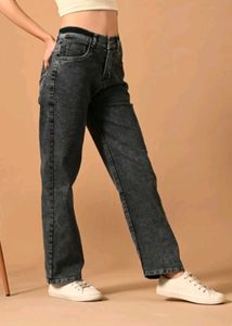 Washed Black straight fit Jeans