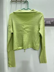 Ribbed Knit Tie-Front Crop Top