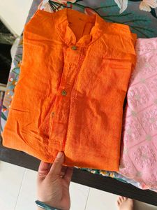 Orange Cotton Kurta used only one time