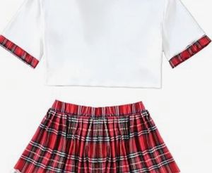 Plaid Skirt &amp; Top Set cosplay babydoll