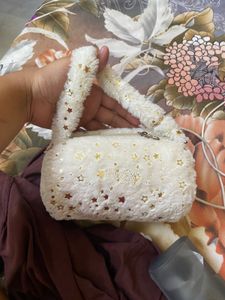 Cute  Fur Handbag with Butterfly