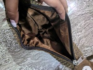 Designer Beaded Handbag (Bronze Potli)