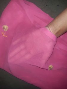 Beautiful Pink Embroidered Saree
