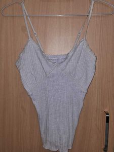 Ribbed Lace Trim Camisole