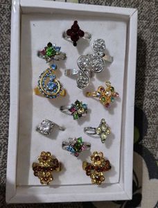 Assorted Rhinestone Rings Set