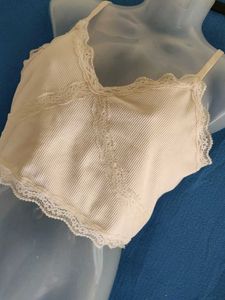 primark Cream Lace Trim Camisole Top