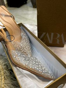 zara pearl Heels