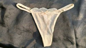 Sheer Lace Trim Thong