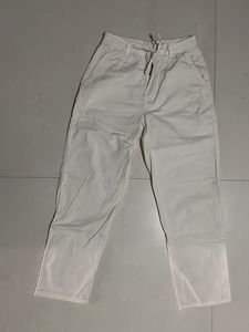 Cream Wide-Leg Casual Pants