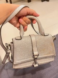 H&amp;M Silver Glitter Mini Handbag