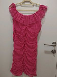 Chic Ruffled Pink Dress