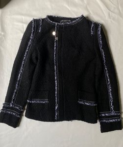 Elegant Black Tweed Jacket