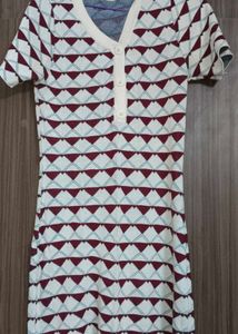 Patterned Knit Mini Dress
