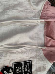 Classy Hoodie for women/pink and white