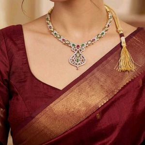 Elegant Diamond & Emerald Necklace