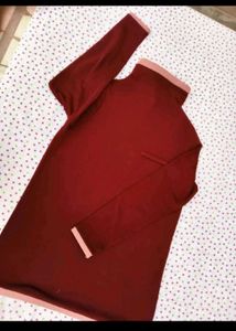 Maroon Mock Neck Top