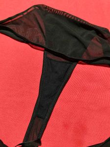 Black Mesh Lace Thong Briefs