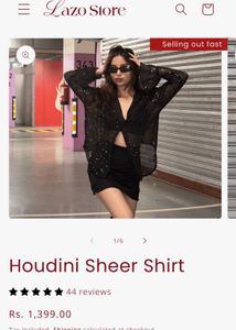 Sparkly Sheer Button-Up Shirt