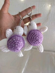 Handmade Crochet Turtle Keychain