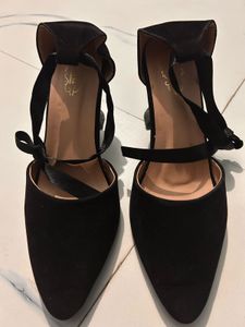 black velvet heels