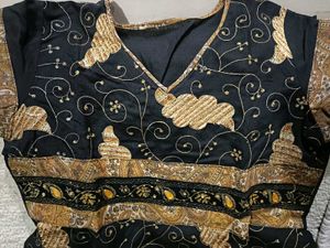 Black kurta with gold embroidery