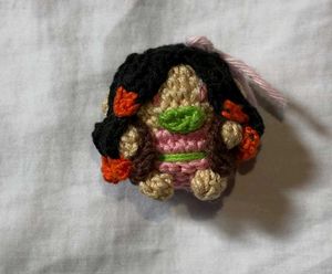 Nezuko and zenitsu crochet couple keychain