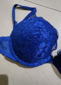LA SENZA Royal Blue Sensual lace padded Bra