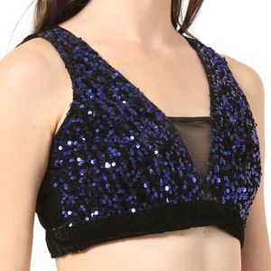 Sparkling Blue Sequin Blouse