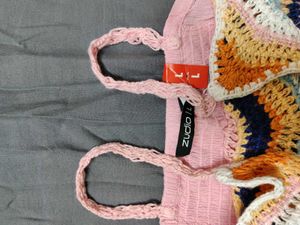 Colorful Crochet Knit Crop Top