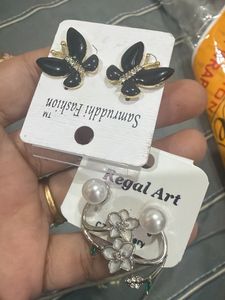 Elegant Butterfly &amp; Pearl Earrings Set(combo)