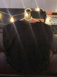 Black Casual Crop Top